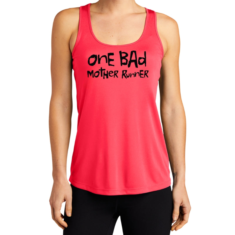 Women's Sports Tech Racerback Tank - "One Bad Mother Runner"