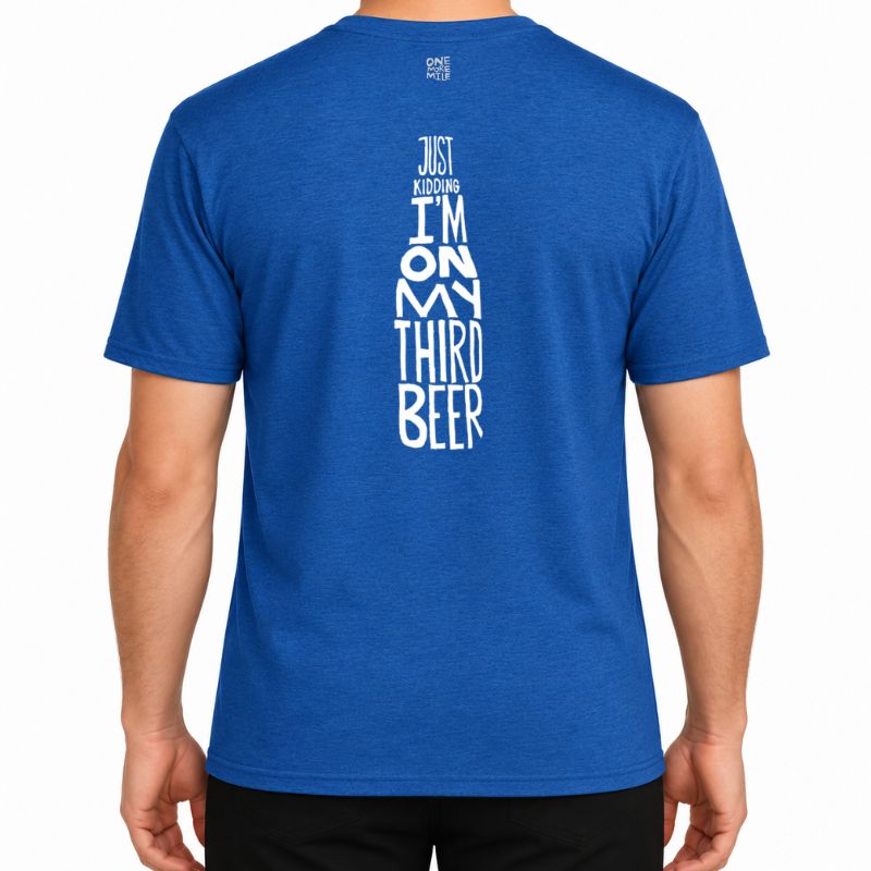 Men's Perfect Tri Short Sleeve Crew - "First Marathon - Third Beer"