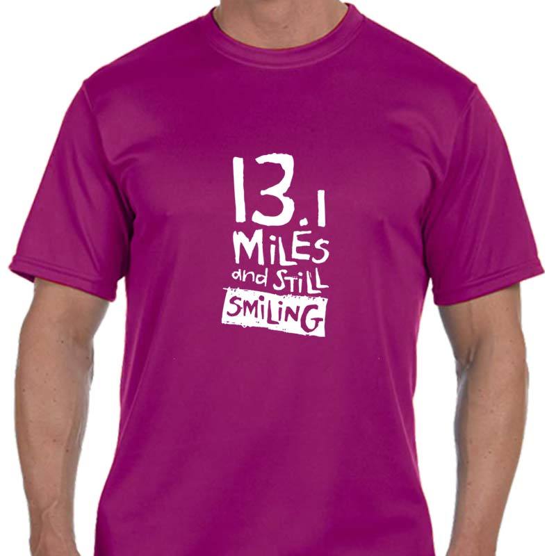 Men's Sports Tech Short Sleeve Crew - "13.1 Miles And Still Smiling"