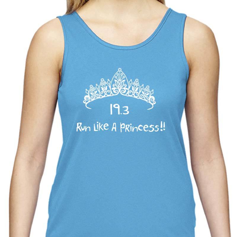 Ladies Sports Tech Tank Crew - "19.3 Run Like A Princess"