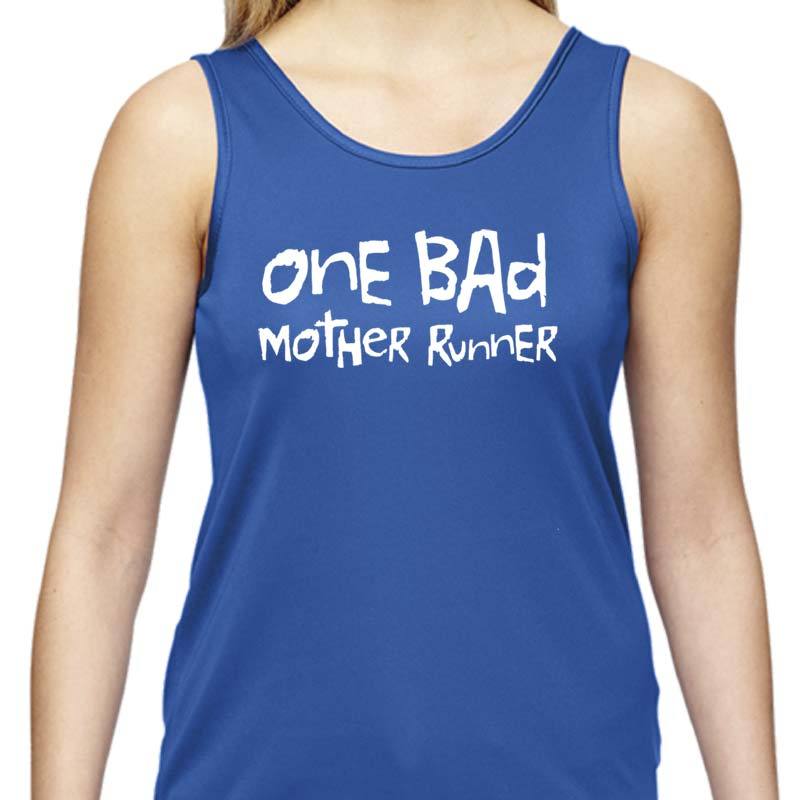 Ladies Sports Tech Tank Crew - "One Bad Mother Runner"