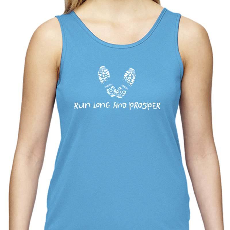 Ladies Sports Tech Tank Crew - "Run Long And Prosper"