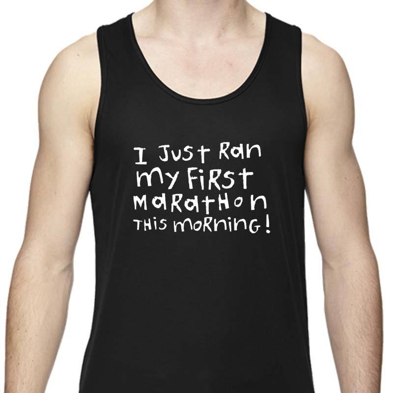 Men's Sports Tech Tank - "First Marathon - Third Beer"