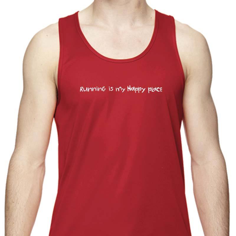 Men's Sports Tech Tank - "Running Is My Happy Place"