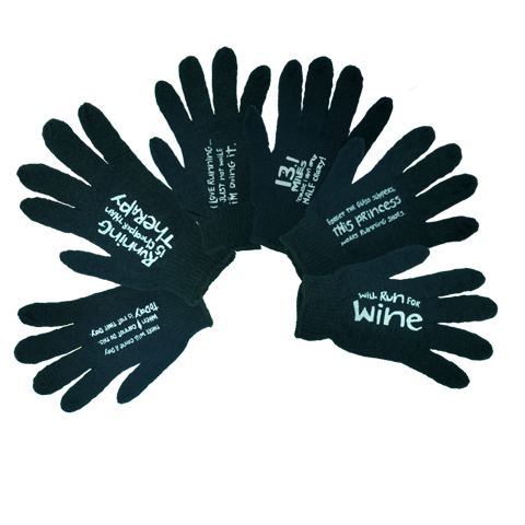 Slogan Gloves, Black