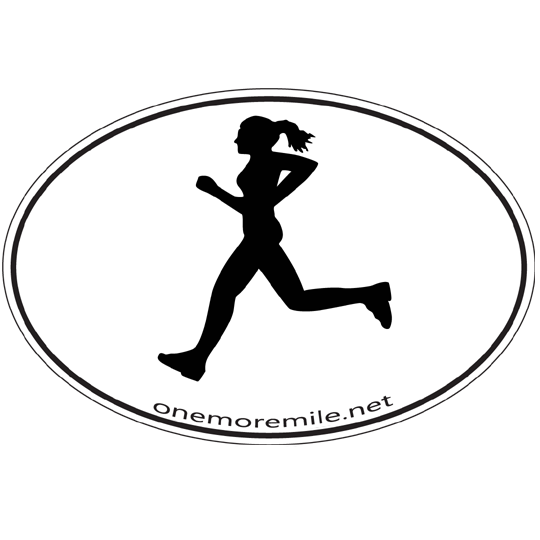 Large Oval Sticker "OMM Girl" - White w/ Black Imprint